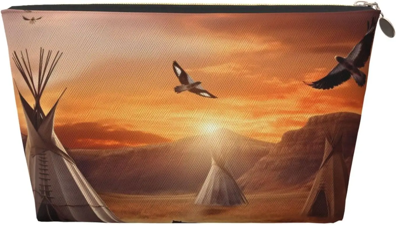 Кожаная дорожная сумка для туалетных принадлежностей с принтом индейских Tribes