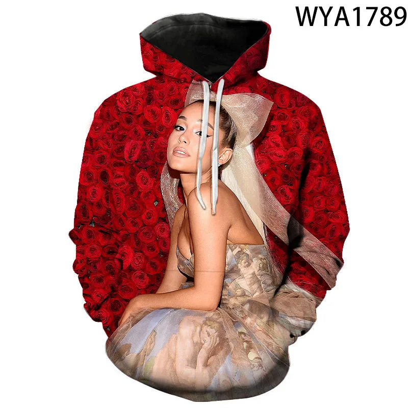 

Men Women Singer Ariana Grande Fashion Sweatshirts 3D Printed Hoodies Boy Girl Streetwear Long Sleeve Pullover