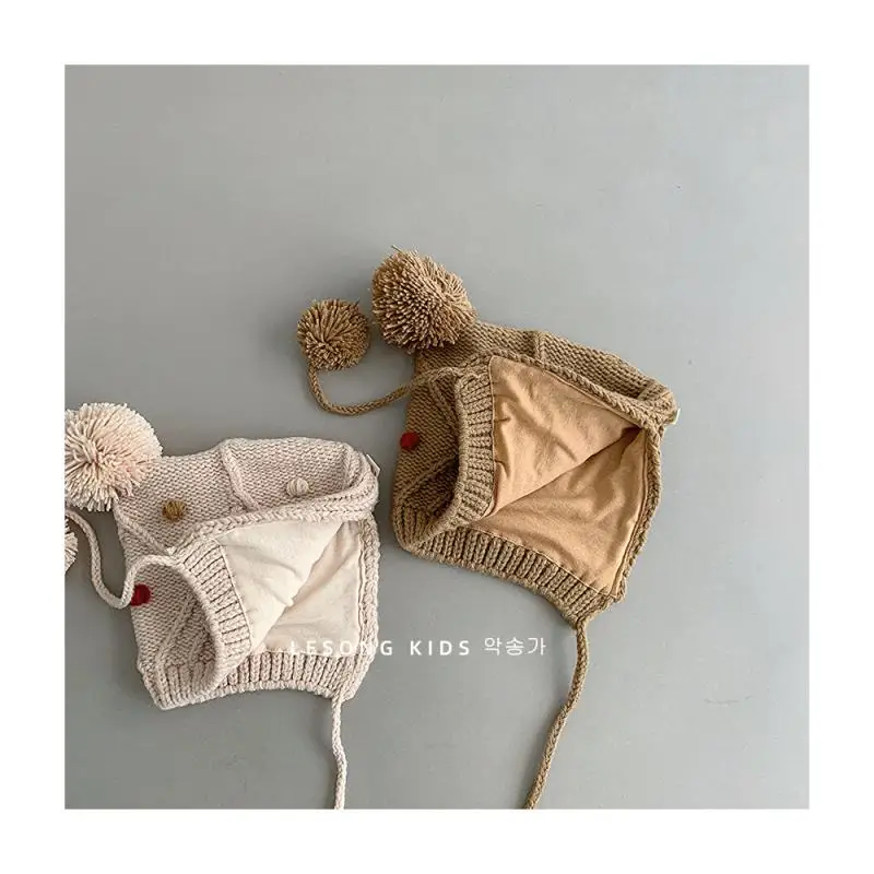 MiniAinis Детские зимние шапки с помпоном для маленьких девочек и мальчиков милая