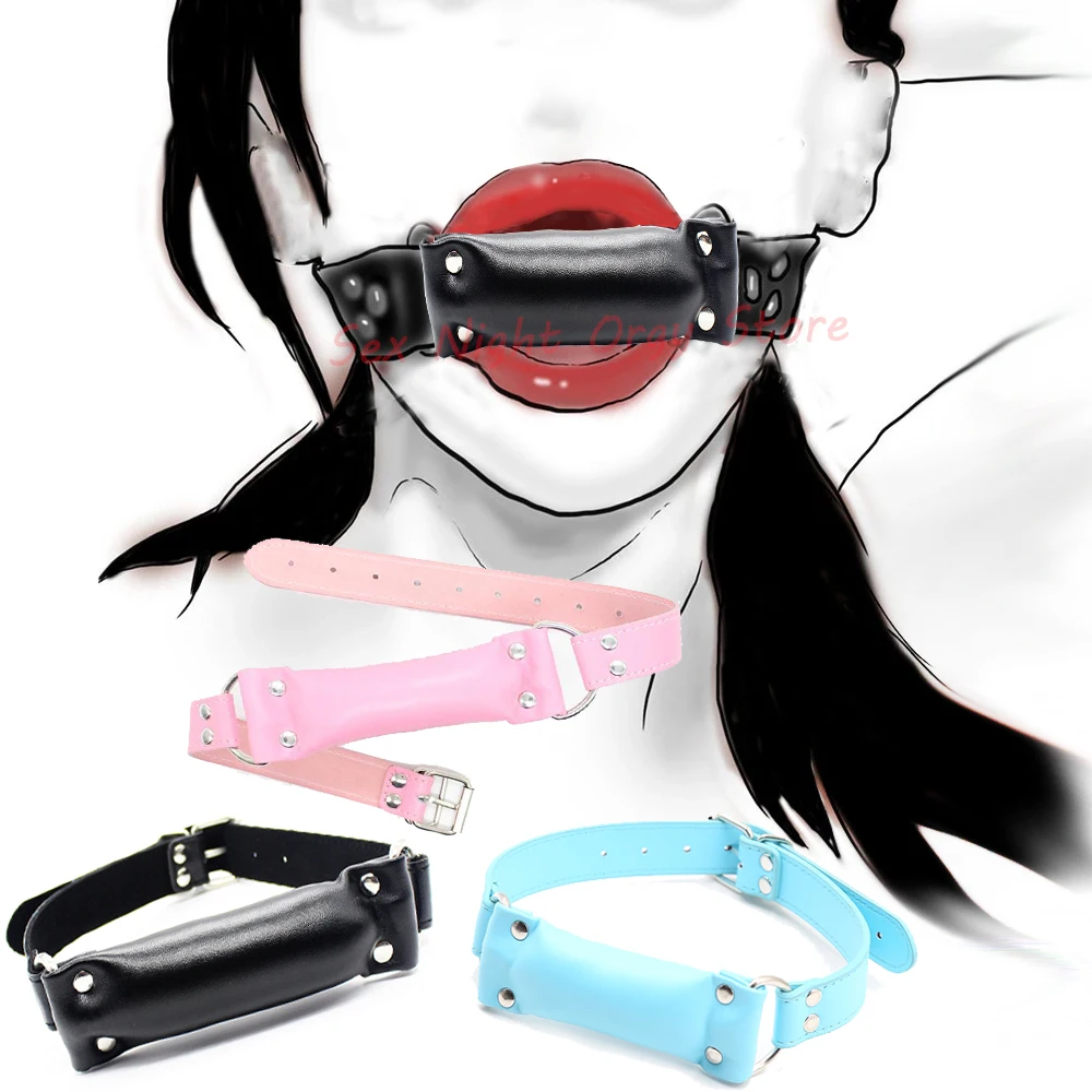 Soft Safety Leather Padded Open Mouth Gag Slave Bondage Dog Bone Harnes Bite Gag Puppy Play Sex Toy for Couple Roleplay Bdsm Gag