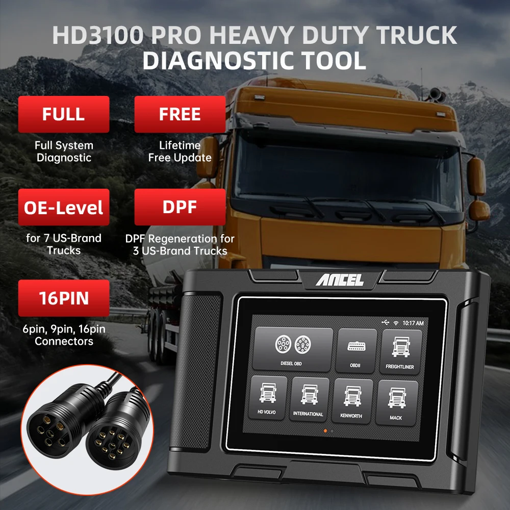 Диагностический сканер Ancel HD3100 Pro для тяжелых грузовиков OBD2 DPF инструмент