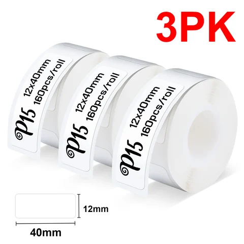 Портативный принтер для печати этикеток P15, термопринтер для печати этикеток, беспроводной Bluetooth принтер для наклеек с самоклеющейся бумагой для этикеток P15