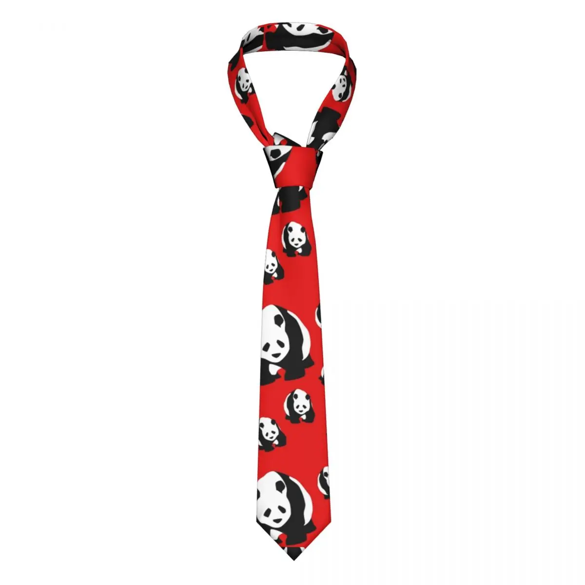 

Cute Panda Tie Animal Print Accessories Man Neck Ties Design Blouse Polyester Silk Office Cravat