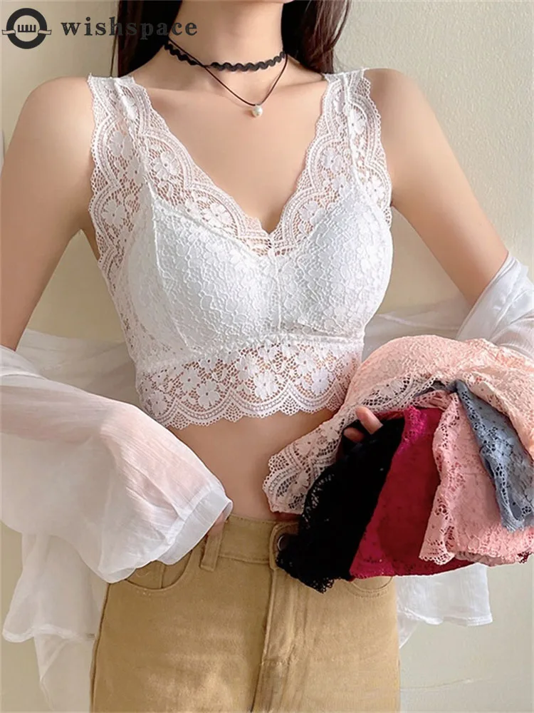 

Comfortable Exposed Wipes Bosom The New 2022 Lace Wide Straps Deep V of Beauty Come Back without Rims Female Bra Style Cup Shape