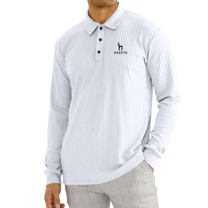 

Men'sNew Polo Spring Autumn Long Sleeve T-shirt Collar Men Solid Color Thin Casual Business Clothes Hazzys Golf Wear