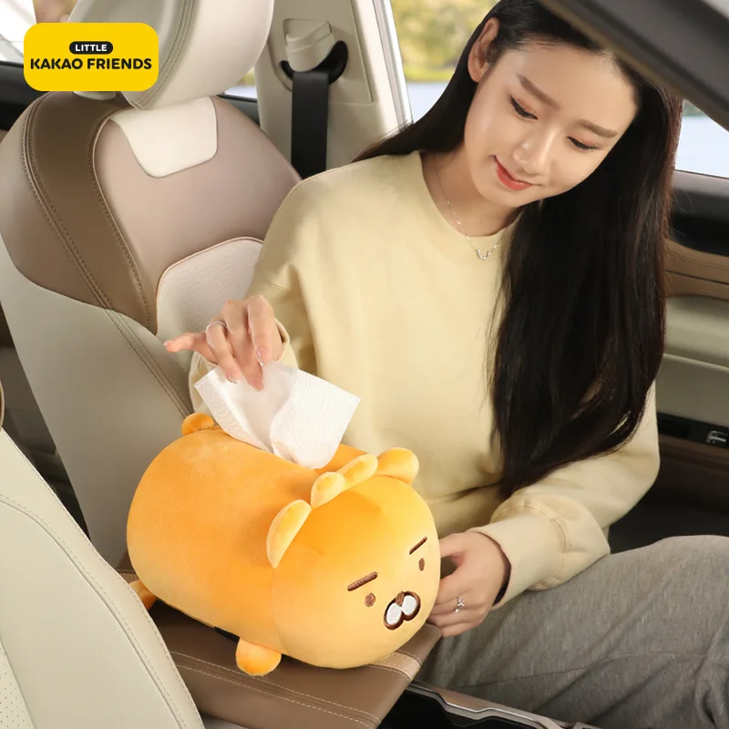 

2022 Kakao Car Tissue Box Car Decoration Cute Creative Plush Napkin Tissue Paper Box for Ladies Car Accessories