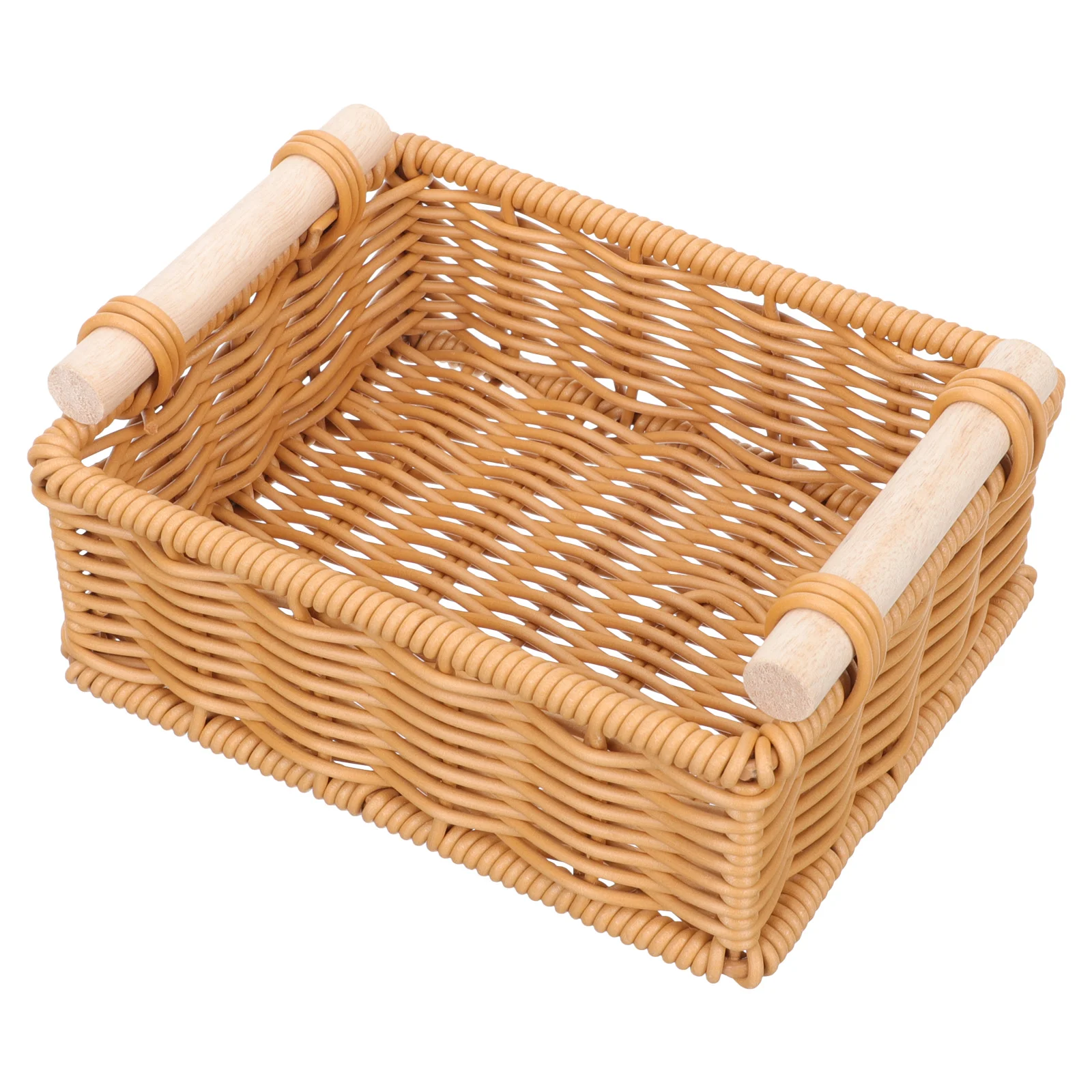 

Small Plastic Woven Basket Woven Food Basket Home Snack Basket Food Holder Basket Housewarming Gift for Present Decor