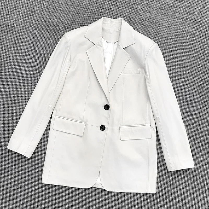 Autumn Spring Black Real Leather Clothes Suits Casual Jackets Womens Sheepskin Genuine Overcoat Korean Jacket Coats Outerwear