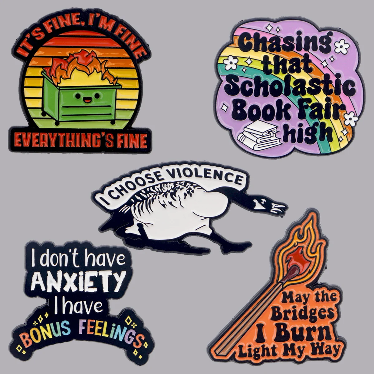 Забавная эмалированная булавка в форме гуся брошь мусора булавки для лацкана