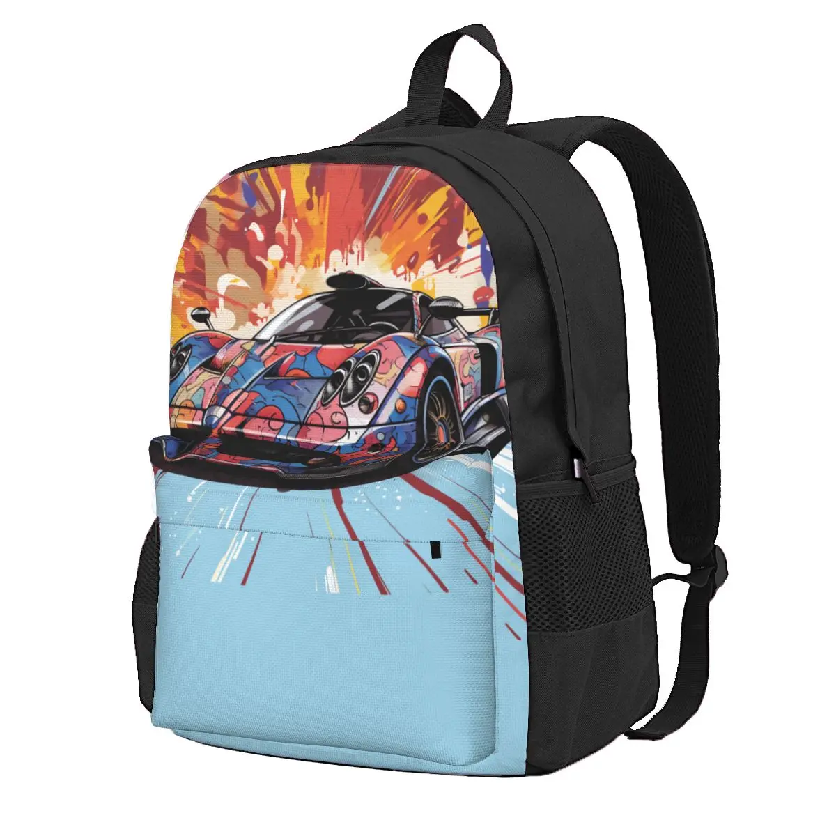 

Speed Sports Car Backpack Wall Graffiti Various Styles Daily Backpacks Men Elegant School Bags High Quality Breathable Rucksack