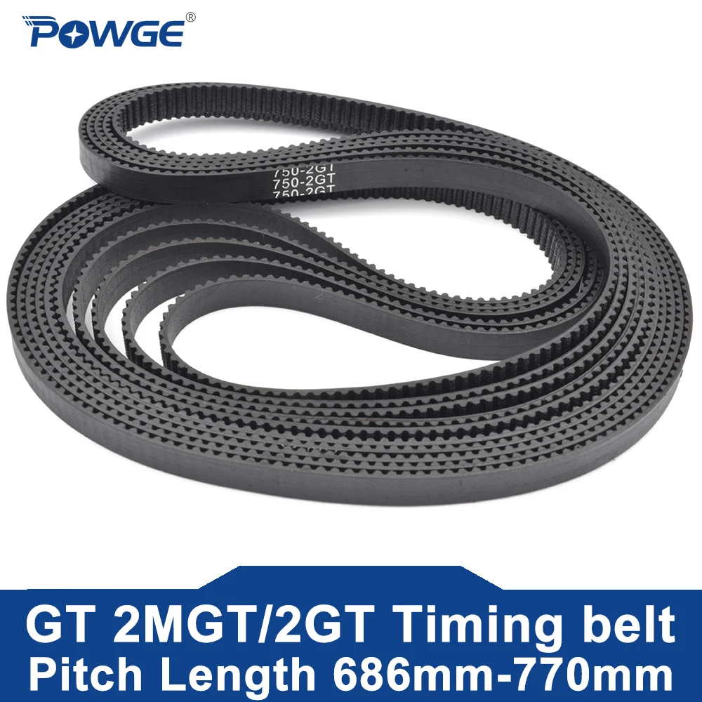 Ремень ГРМ POWGE GT 2MGT 2M 2GT Lp = 686 690 696 700 702 710 724 726 730 738 740 750 752 760 ширина 6 мм 9 мм резиновый для 3D-принтера