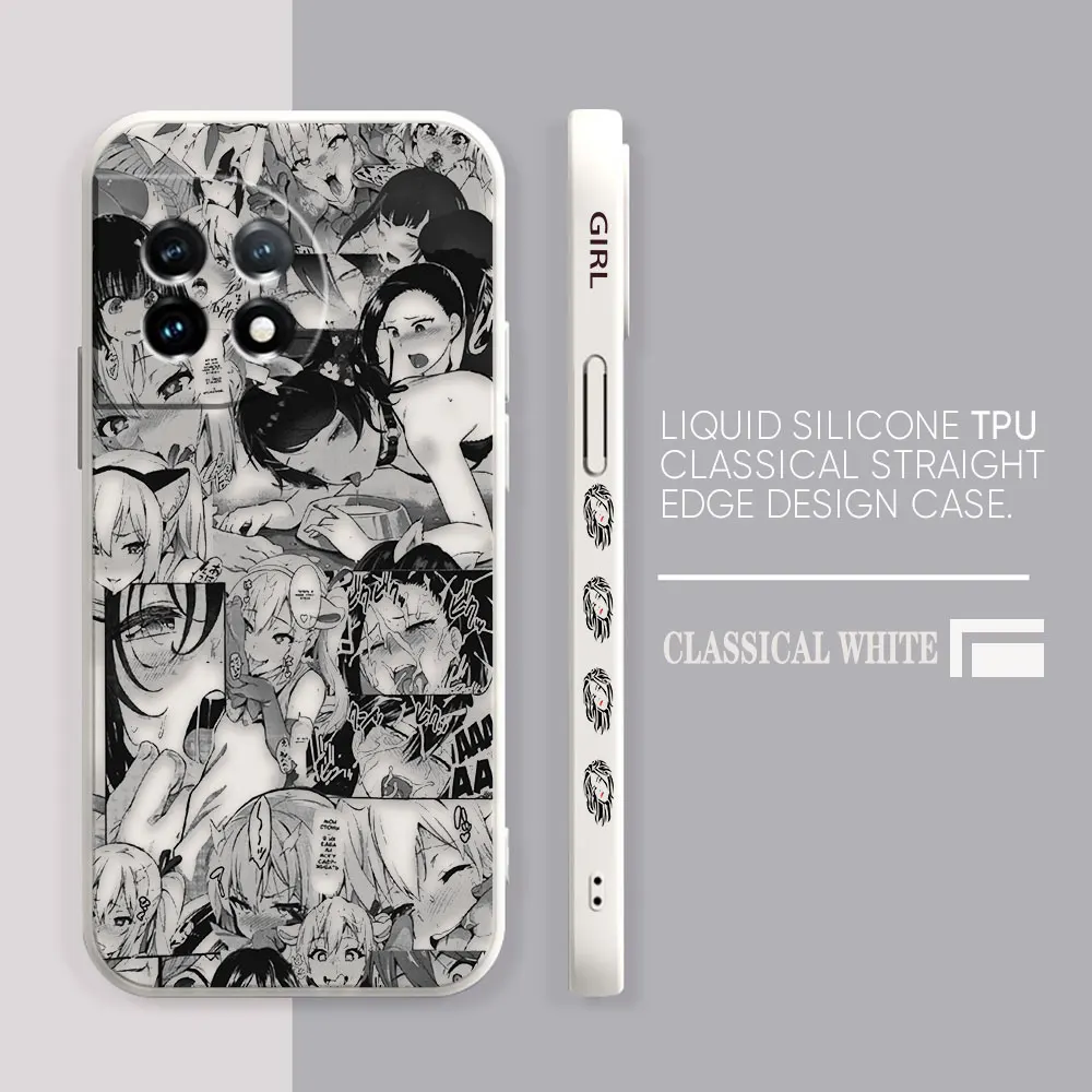 Phone Case For Oneplus 11 10 9 9R 9RT 8 8T 7 7T 5 5T 6 ACE 2 NORD Pro Liquid Case Funda Cqoue Shell Cute Kawaii Nifty Girl Anime