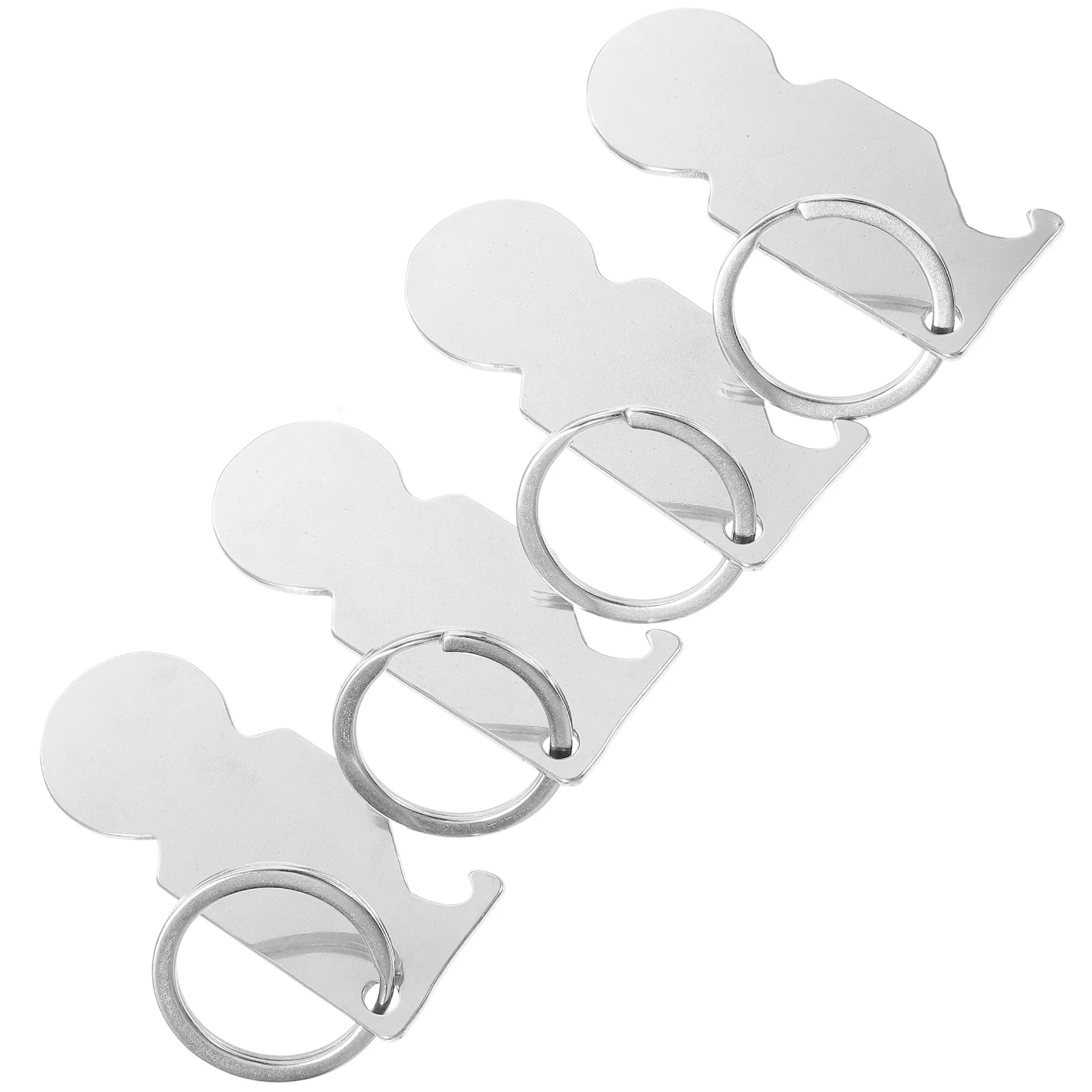 4 шт. тележка для монет брелок ключей жетон складной металлический тележки