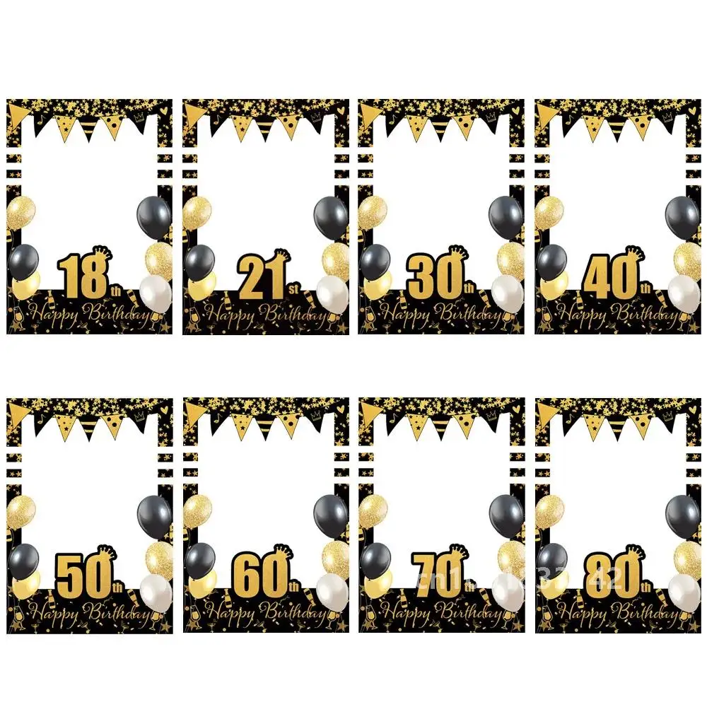 1 шт. черные золотые бумажные ручные фоторамки 18 21 30 40 50 60 лет товары для декора