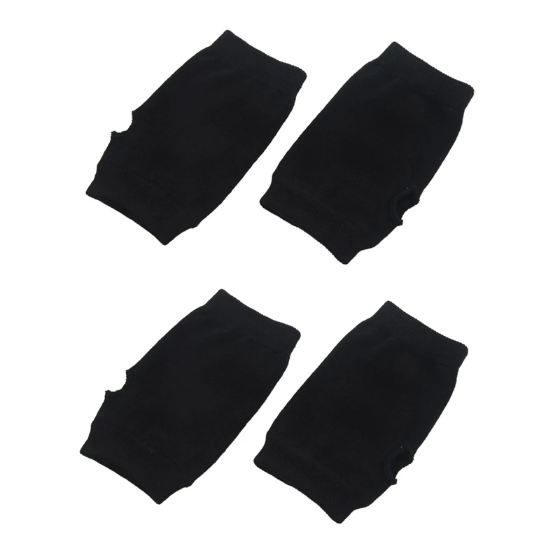 

ASDS-4X Black Elastic Combed Cotton Fingerless Gloves For Women