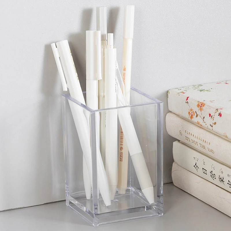 Cena Przezroczysty Długopis Uchwyt Akrylowy Materiały Do Pisania Organizator Pojemnik Schowek Na Okulary Box Office School Desktop Supplies