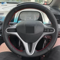 braid steering wheel for honda civic 8th mk8 2005 2006 2007 2008 2009 2010 2011 car steering wheel hand stitched leather cover