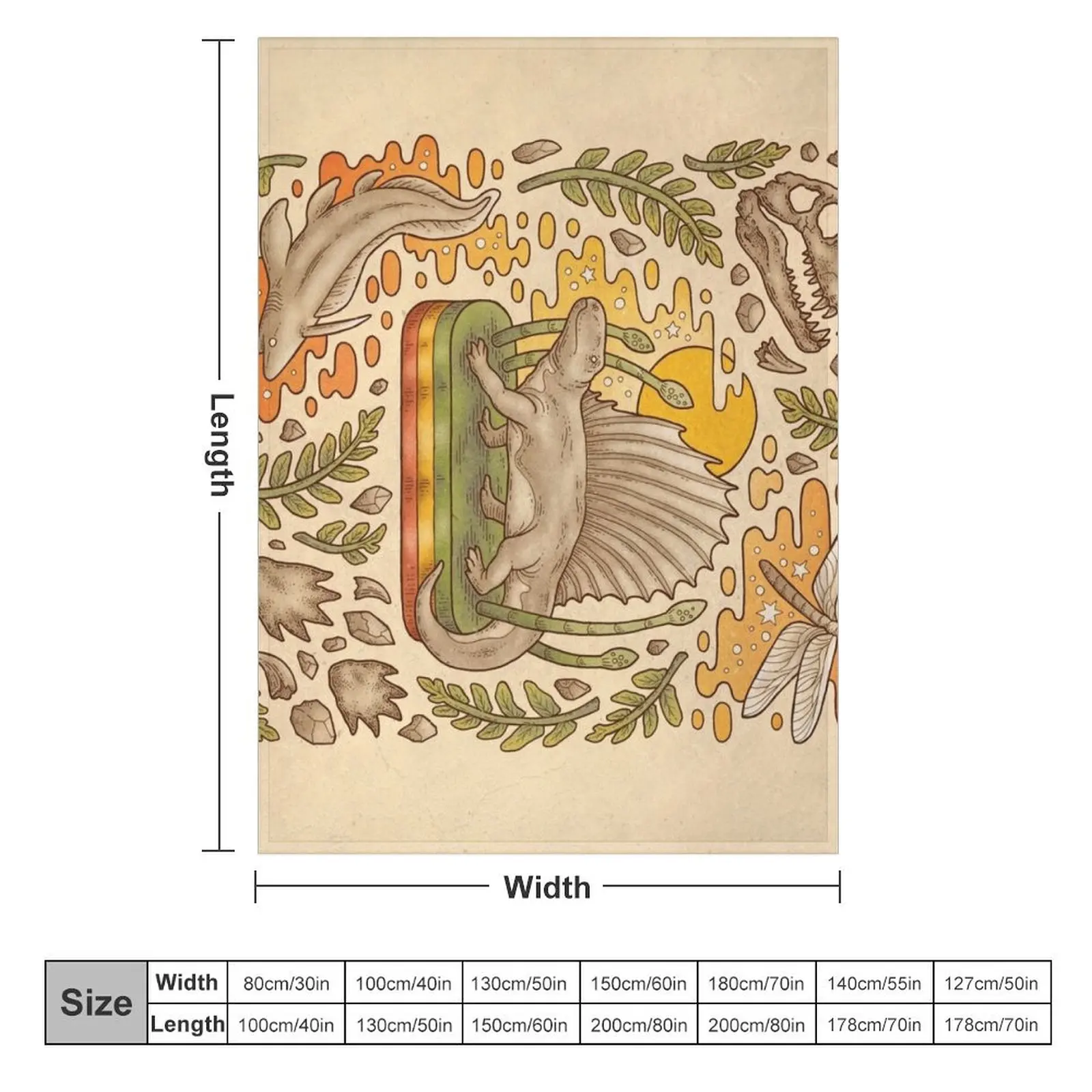 Диметродон Daydream | Искусство Натуральной истории Пермское Доисторическое одеяло