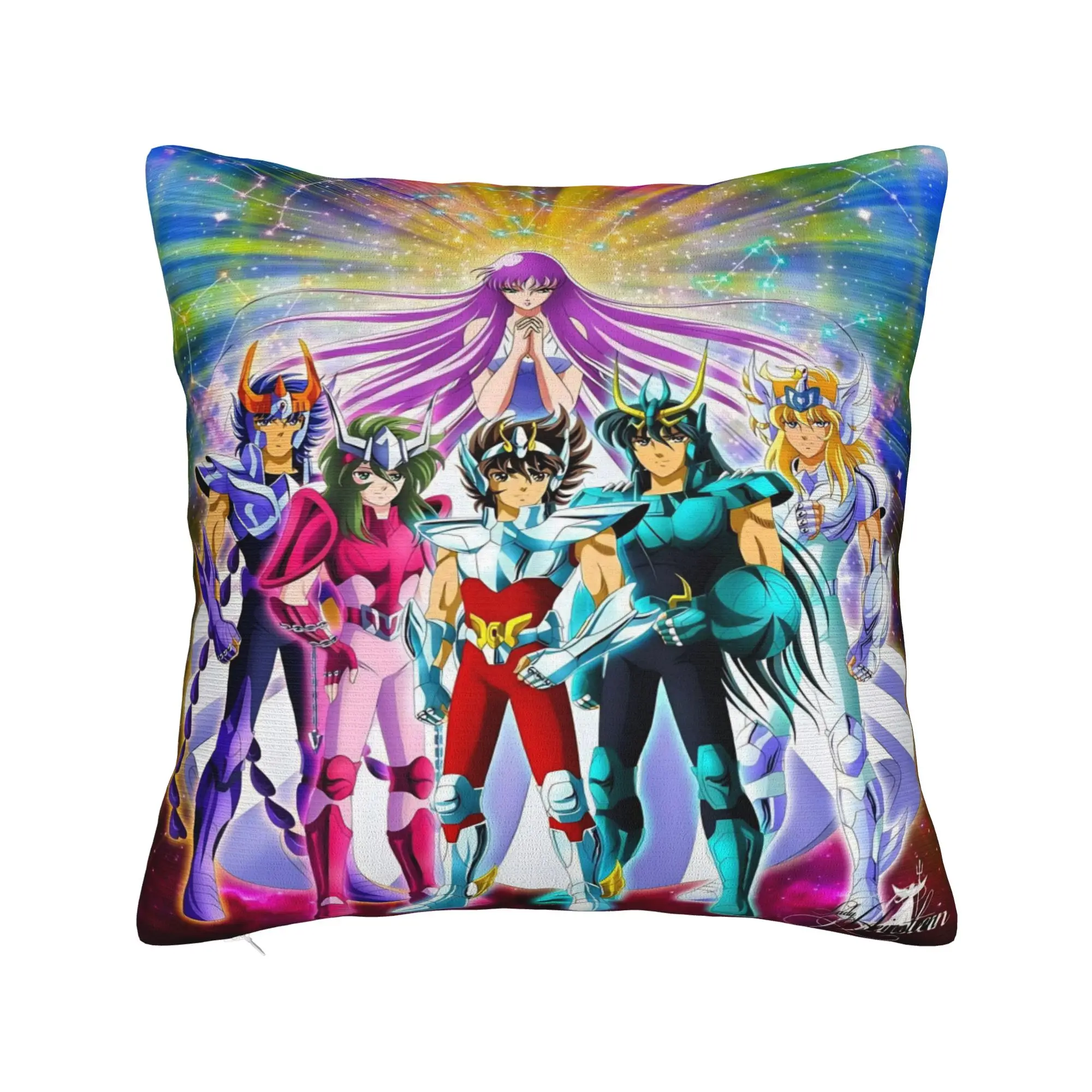 Фото Наволочка Saint Seiya Gold Saint Comfy, чехол для подушки для стула, дивана, домашнего декора, винтажные наволочки №2