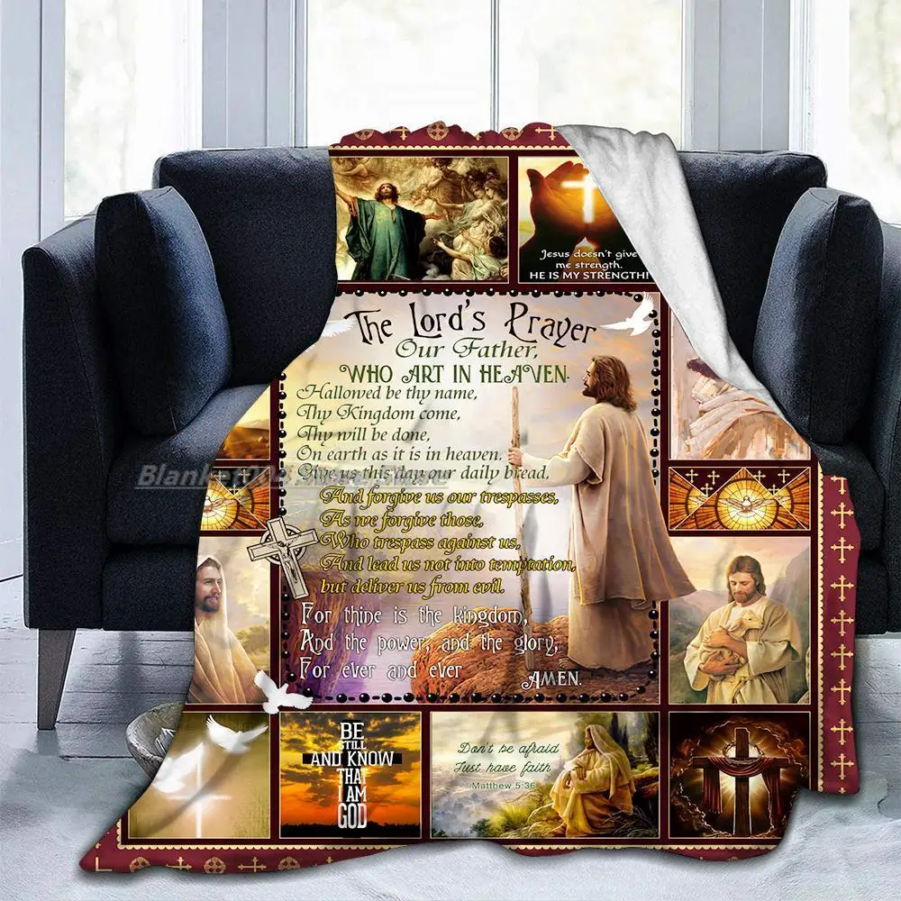 

Jesus Soft Throw Blanket All Season Warm Blankets Lightweight Tufted Fuzzy Flannel Fleece Throws Blanket for Bed Sofa Couch