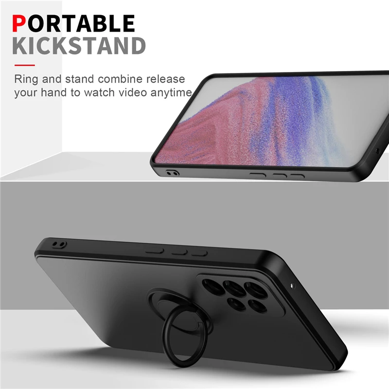 Luxury Magnetic Case For Samsung Galaxy A52S A52 A53 5G S21 S20 FE S23 S22 Ultra S10 Plus S Note 20 10 9 Covers With Ring Holder