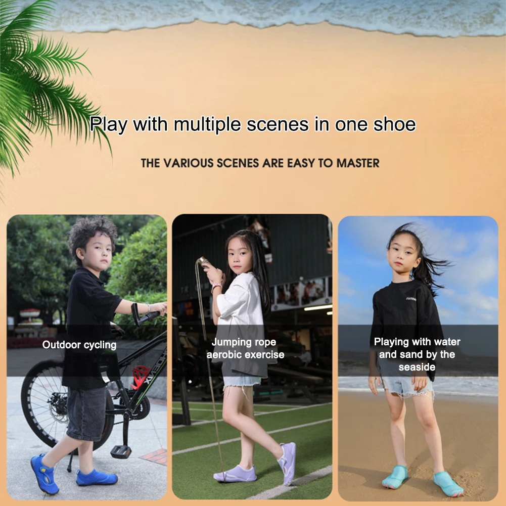 

Children Surfing Swimming Shoes Nonslip Water Barefoot Shoes Breathable Quick Dry Elastic Shoelace Comfortable for Beach Wading