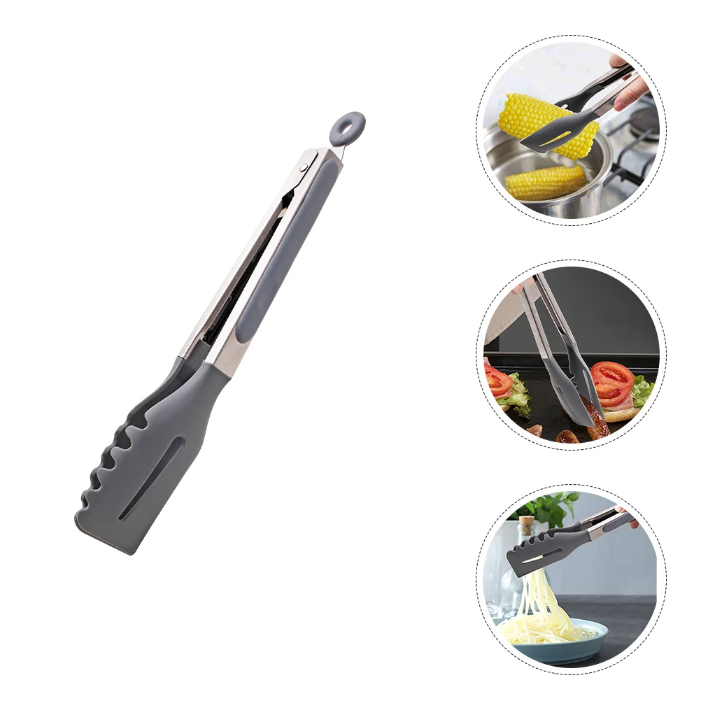 

Barbecue Tong Stainless Steel Handle Silicone Cooking Tong Kitchen Grill Serving Tong
