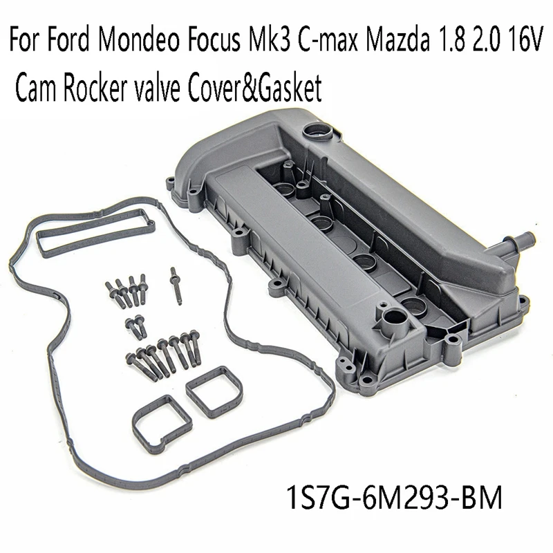

Детали автомобильного двигателя, крышка кулачкового клапана и прокладка 1S7G-6M293-BM для Ford Mondeo Focus Mk3 C-Max Mazda 1,8 2,0 16V