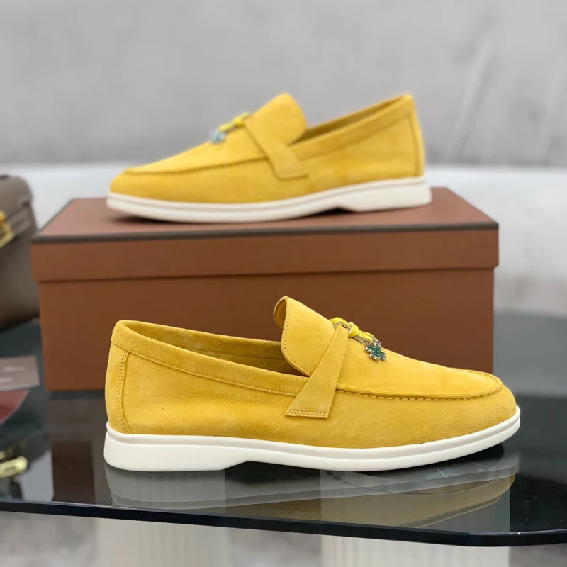 Shoes For Women Loafers Men Shoes 2023 Summer Fashion Casual Luxury Brand Designer Leather Ladies LP Loafers Casual Shoes