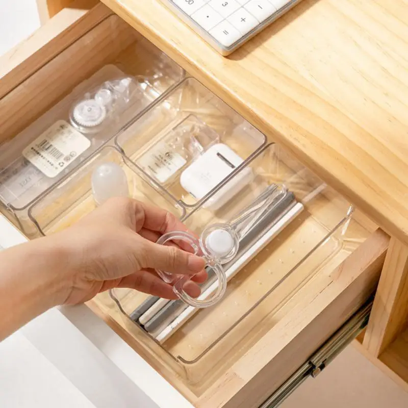 

New PET Transparent Desktop Storage Box Sundries Drawer Storage Box Can Be Freely Combined Small Objects Cosmetic Storage Box