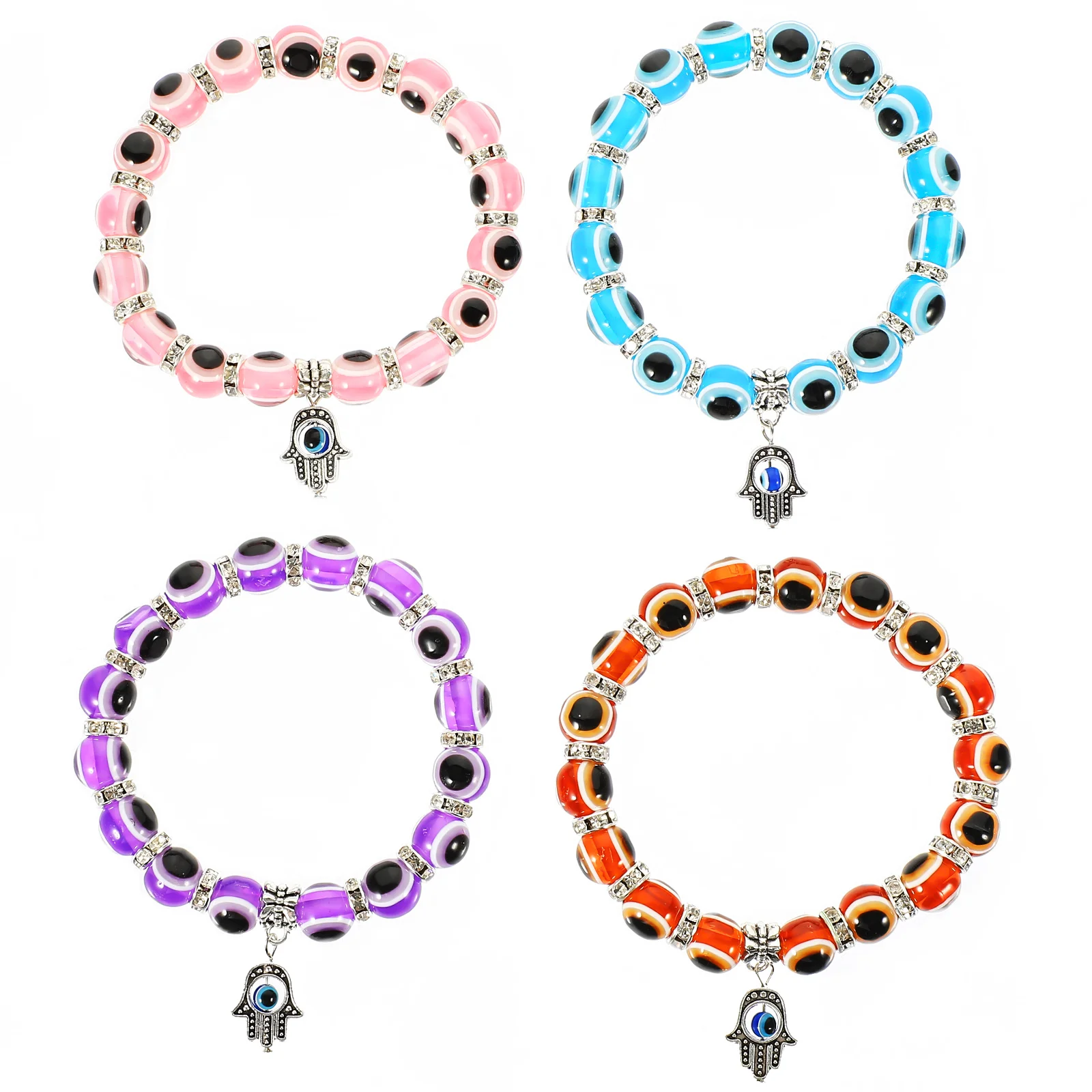 

4pcs Teen Girls Charm Bracelet Womens Wristlet Women Beaded Bracelet Fashionable Bracelet Wrist Decoration Wrist Jewelry
