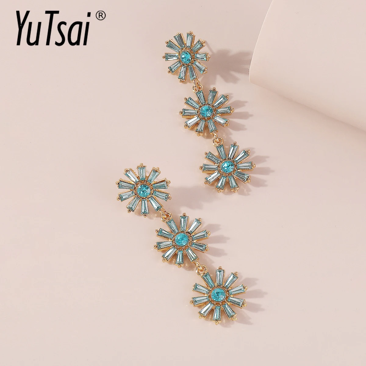 

Модные серьги-подвески YUTSAI в виде цветка, 3 цвета, романтичное роскошное простое милое летнее ожерелье для женщин YT1219