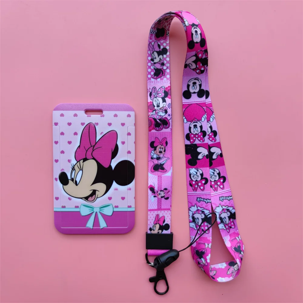 

Minnie Disney Card Holder Pendant Boy Girl Credit Card Protector Keychain Lanyard Nurse Accessories