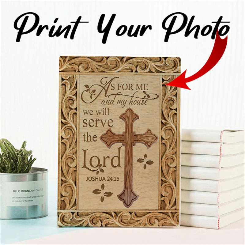 

Custom Photo Journal Personalized Notebook Old Easter Raise Bible Cross Diary Blank Line Printing Picture Student Supplies