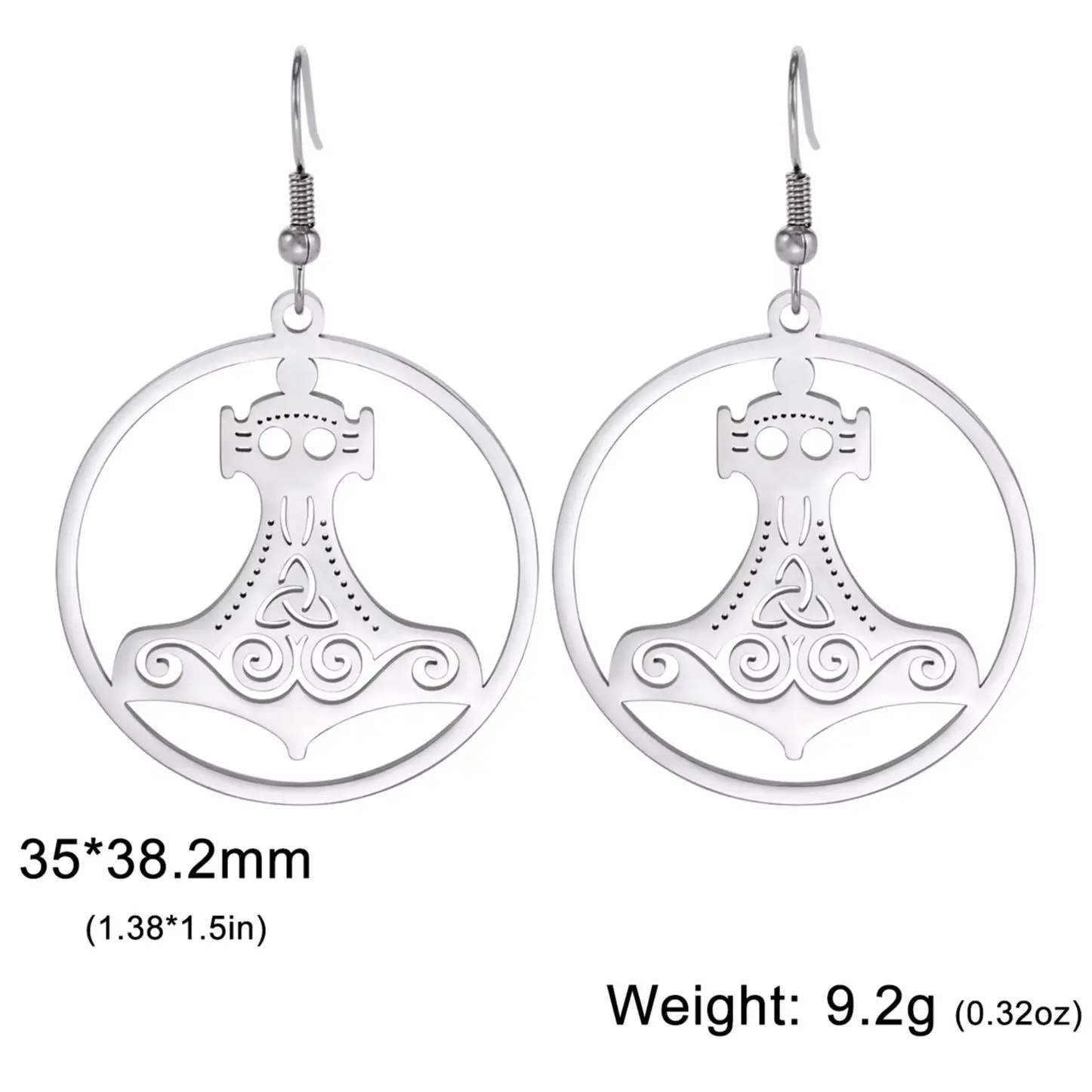 LIKGREAT серьги-капли из нержавеющей стали в скандинавском стиле Mjolnir для женщин