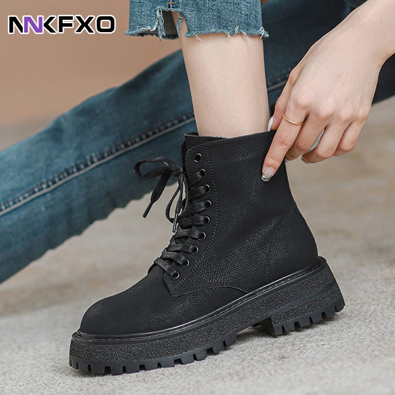 

Женские ботильоны на шнуровке, желтые боевые ботинки на платформе, зимние байкерские ботинки, Vc4718