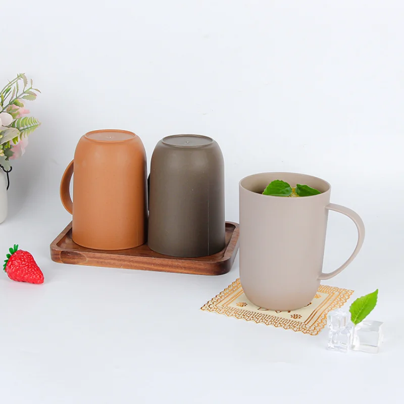 

Wheat Straw Cup Creative Hotel Mouthwash Cup Household Toothbrush Cup Tooth Jar Cup with Handle Two Piece Set