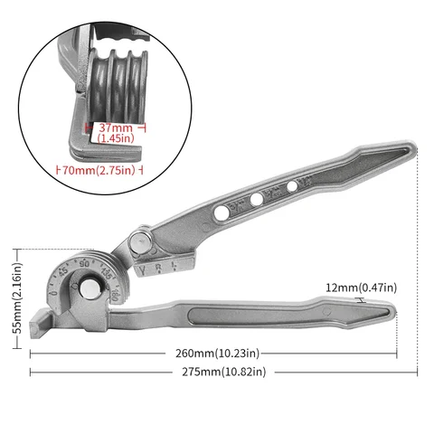 3 в 1 Ручной инструмент для гибки труб Комбинированный трубогибочный станок 90 180 градусов Гибочный станок для труб 6 мм 0,24 дюйма 8 мм 0,31 дюйма 10 мм 0,39 дюйма