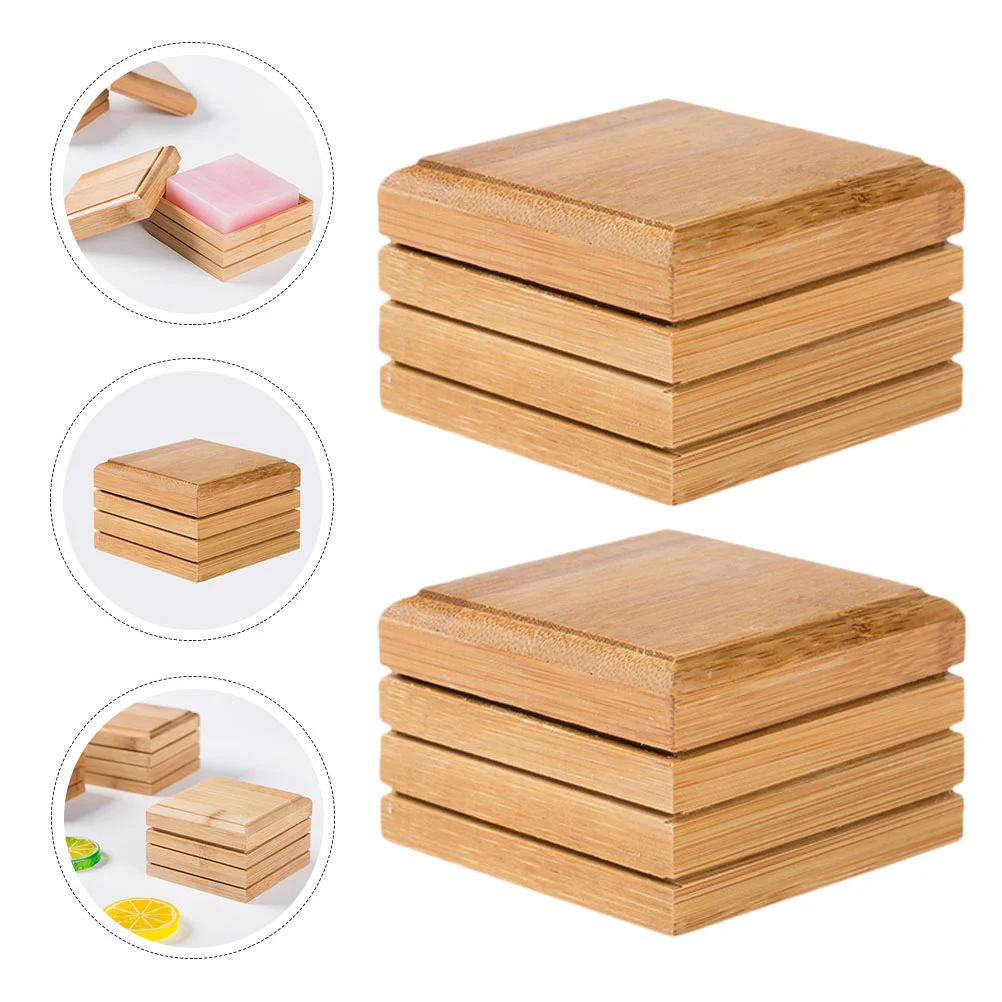 

Soap Holder Dish Tray Wood Box Wooden Bathtub Bar Organizer Bath Plate Sink Savers Retro Drainage Shower Bathroom Dishes Drainer