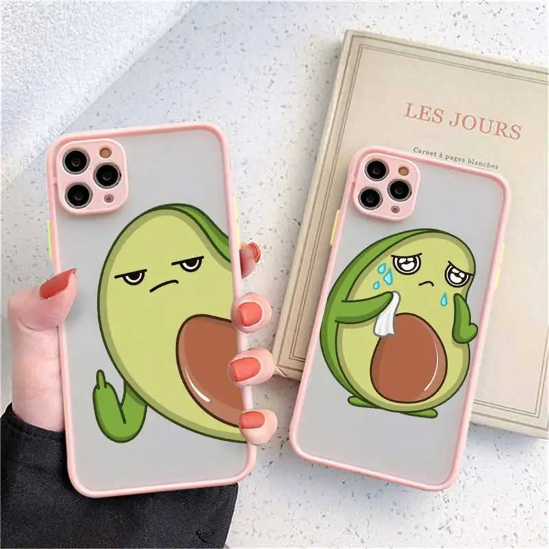 

Cute avocado cartoon funny fruit Phone Case matte transparent For iphone 11 12 13 7 8 plus mini x xs xr pro max cover
