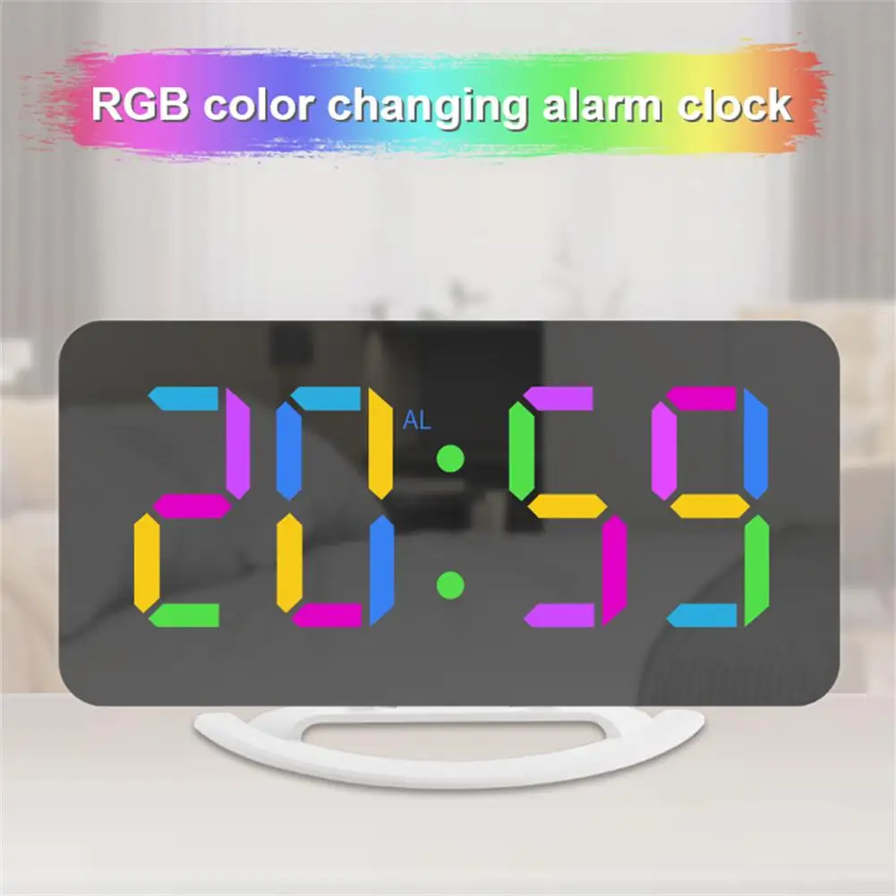 RGB Digital Alarm Clock With 11 Color Modes 3 Level Brightne