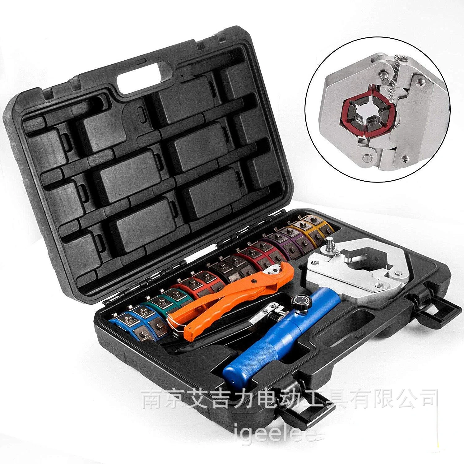 

Hose Crimping Tool Manual AC Auto Air Conditioning Repair Set Hose Crimper Kit 71500 with 7Dies Hydraulic Hydraulic Press