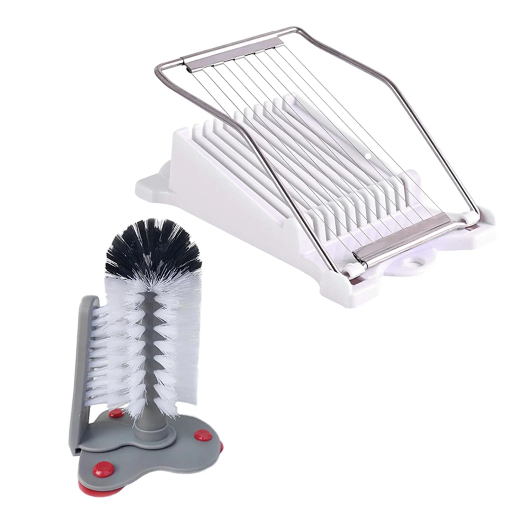 

2 Set Kitchen Accessories: 1 Pcs Slicer ABS and Stainless Steel Wire & 1 Set Double-Headed Glass Cleaner Sink Cup Brush