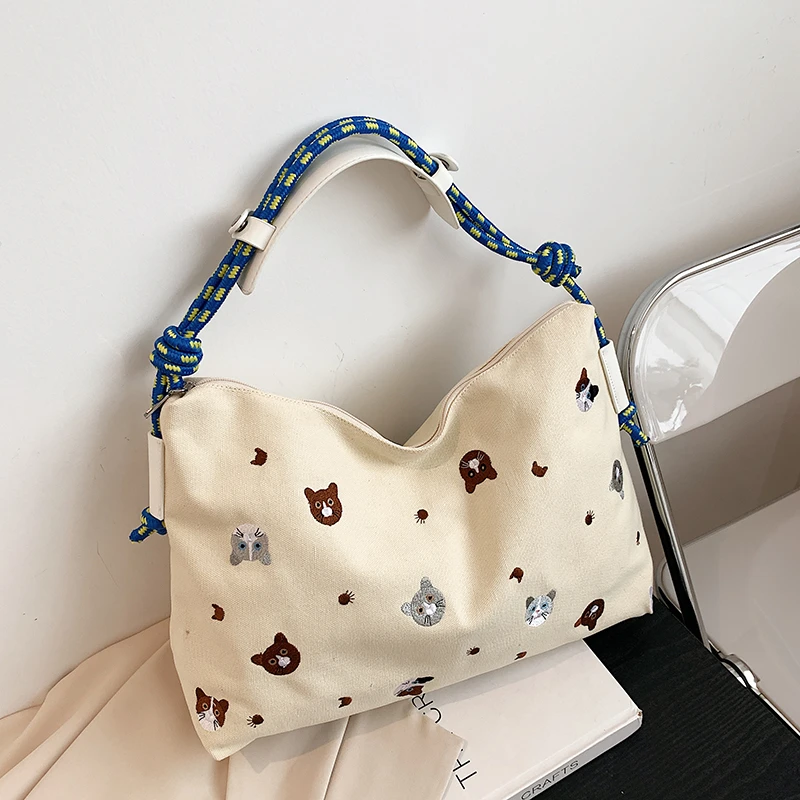 

Luxury Handbags Women Bags Designer Animal Cartoon Printing Hobos Shoulder Bag Female 2022 Trend Large Purses and Handbags Tote