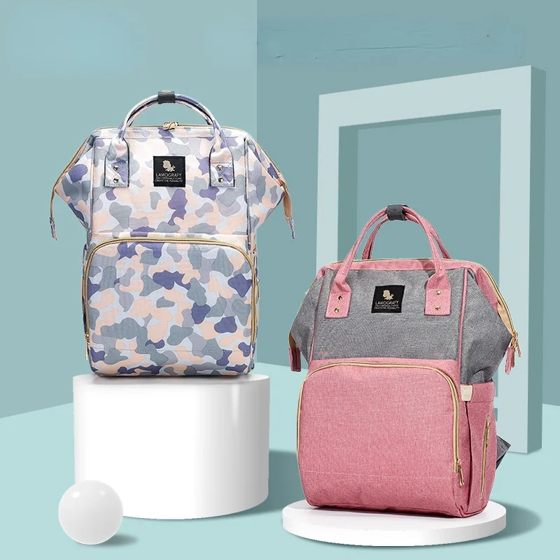

New Portable Nylon Mother Bag Diaper Backpack Milk Bags Multifunction Oxford Cloth Large Capacity Camouflage Wearable Mommy Bags