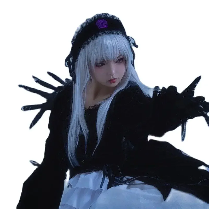 Rozen Maiden suigintou косплей парик Серебряные длинные волосы ртутная лампа Косплей