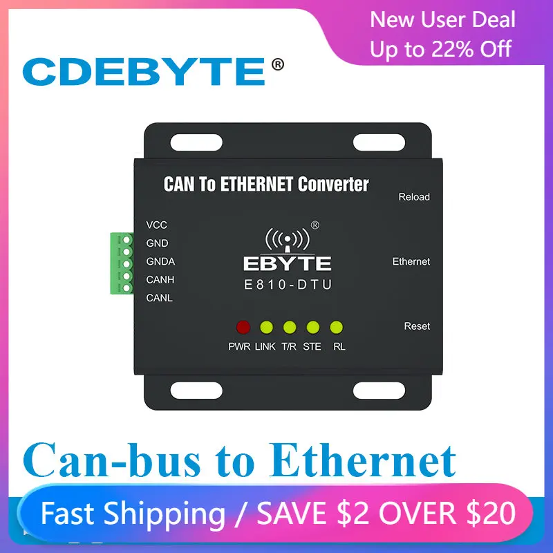 CAN-BUS to Ethernet Interface RS485 CDEBYTE E810-DTU(CAN-ETH) Two Way Socket Transparent Transmission Wireless Modem IoT TCP/UDP
