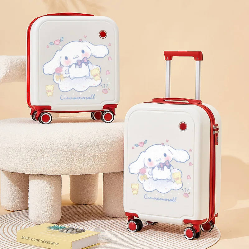 

Sanrio PVC Luggage New Anime Cinnamoroll Carry-On Women Portable Candy Colors Travel Trolley Suitcase Rolling Case 20 18 Inch