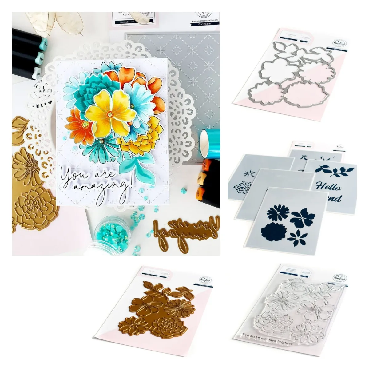 

Brighter Flower Hot Foil New Metal Cutting Dies Stamps Stencil For 2022 Scrapbook Diary Decoration Embossing Template DiY Card