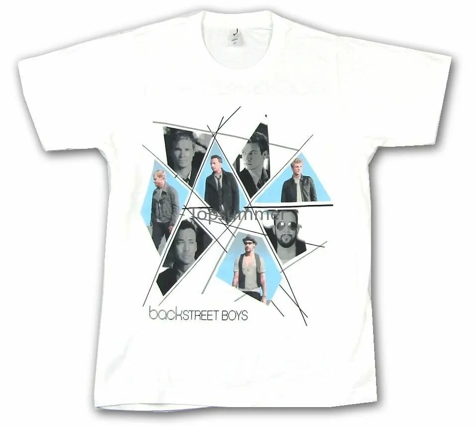 

Backstreet Boys Geometric World Tour 2008 White T Shirt New Merch Nos